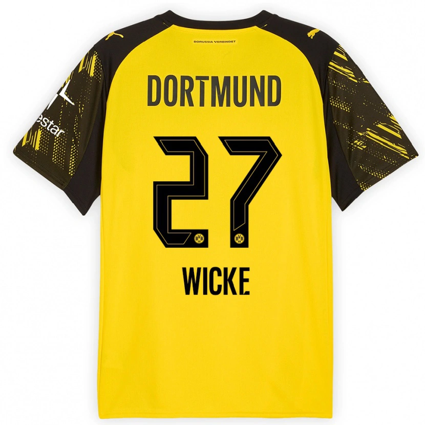 Danxen Kinder Nova Wicke #27 Gelb Schwarz Heimtrikot Trikot 2025/26 T-Shirt Österreich