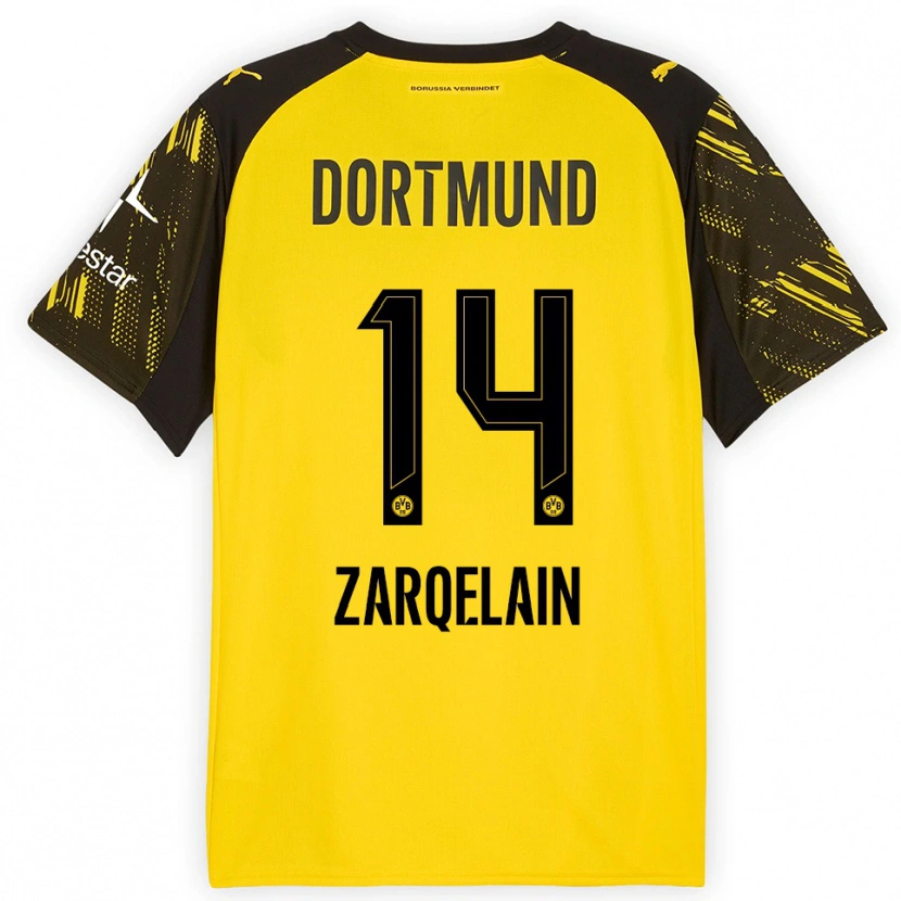 Danxen Kinder Fadi Zarqelain #14 Gelb Schwarz Heimtrikot Trikot 2025/26 T-Shirt Österreich