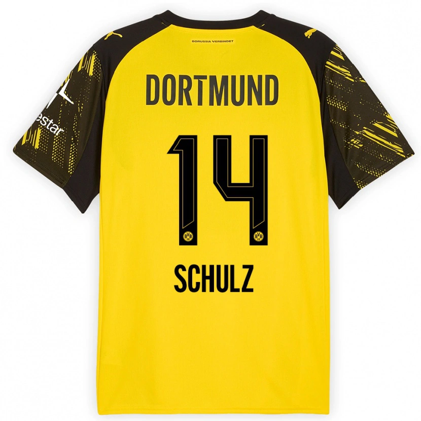 Danxen Kinder Nico Schulz #14 Gelb Schwarz Heimtrikot Trikot 2025/26 T-Shirt Österreich