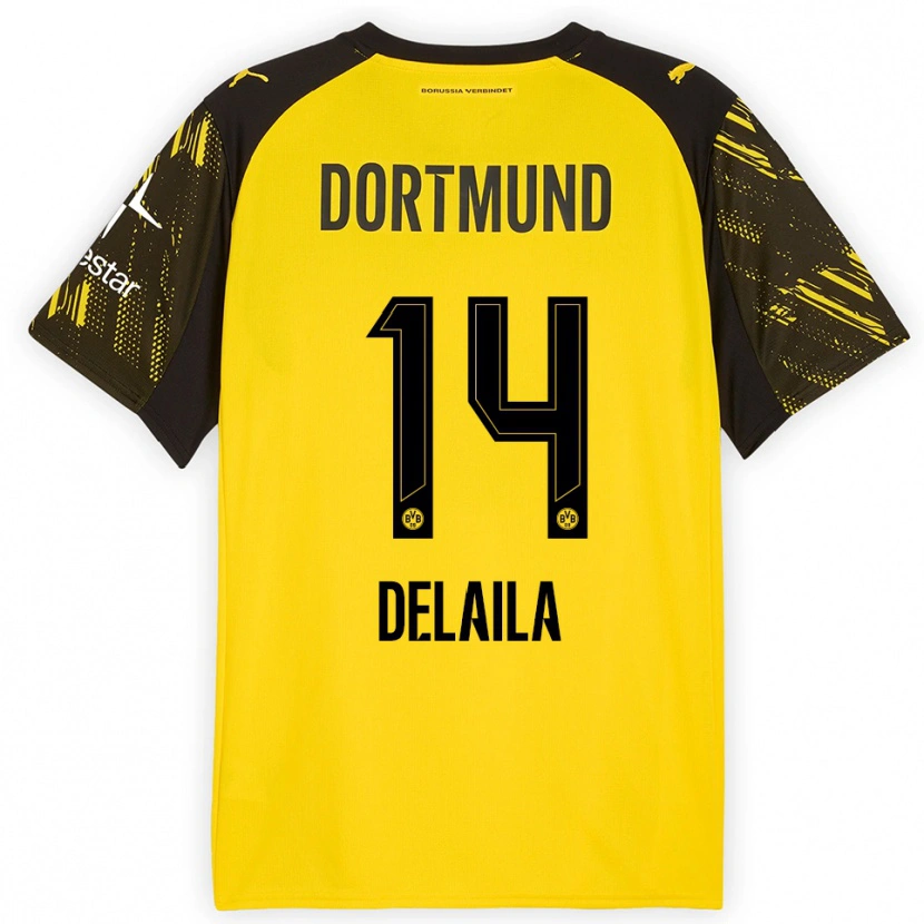 Danxen Kinder Amega Delaila #14 Gelb Schwarz Heimtrikot Trikot 2025/26 T-Shirt Österreich
