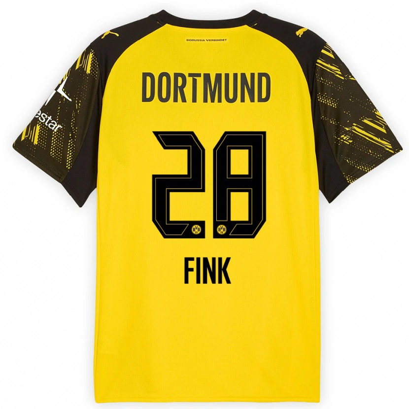 Danxen Kinder Bradley Fink #28 Gelb Schwarz Heimtrikot Trikot 2025/26 T-Shirt Österreich
