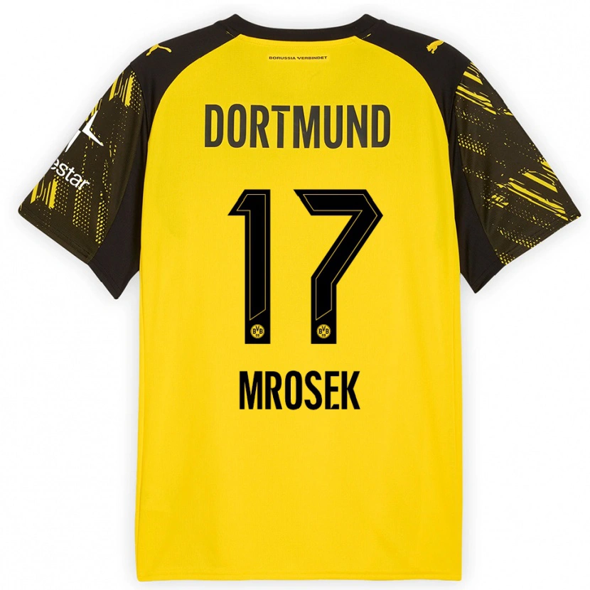 Danxen Kinder Noah Mrosek #17 Gelb Schwarz Heimtrikot Trikot 2025/26 T-Shirt Österreich