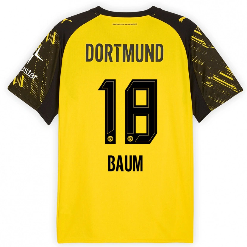 Danxen Kinder Celina Baum #18 Gelb Schwarz Heimtrikot Trikot 2025/26 T-Shirt Österreich