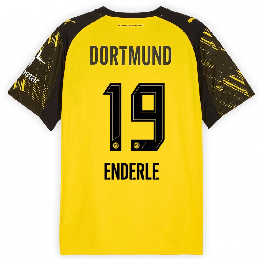 Danxen Kinder Annika Enderle #19 Gelb Schwarz Heimtrikot Trikot 2025/26 T-Shirt Österreich