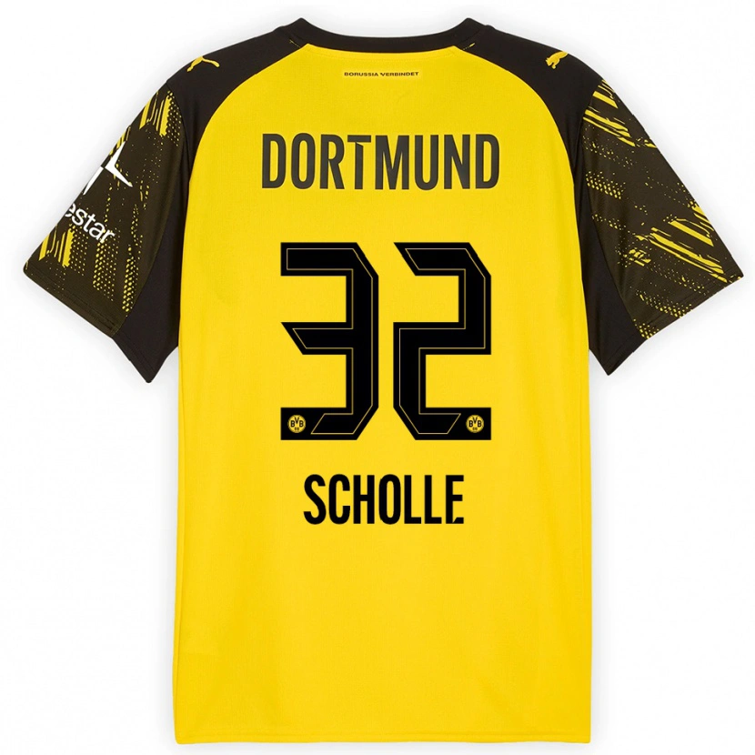 Danxen Kinder Mia Scholle #32 Gelb Schwarz Heimtrikot Trikot 2025/26 T-Shirt Österreich