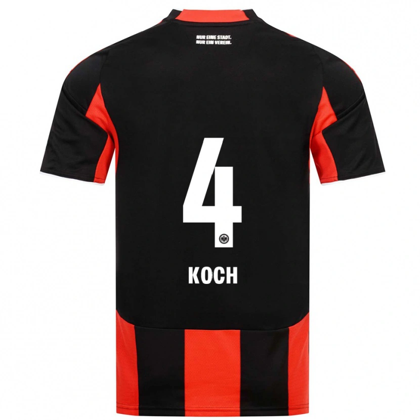 Danxen Kinder Robin Koch #4 Schwarz Rot Heimtrikot Trikot 2025/26 T-Shirt Österreich