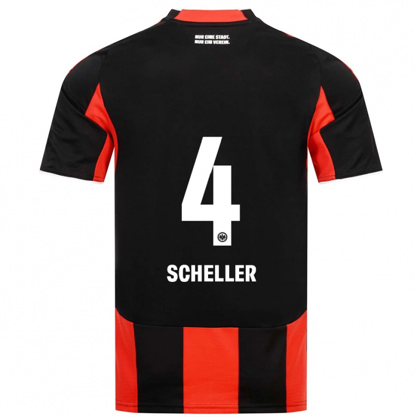 Danxen Kinder Niklas Scheller #4 Schwarz Rot Heimtrikot Trikot 2025/26 T-Shirt Österreich