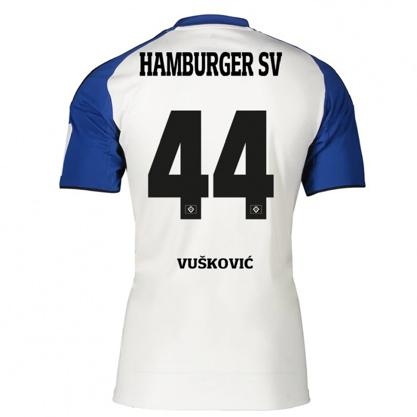 Danxen Kinder Mario Vuskovic #44 Weiß Blau Heimtrikot Trikot 2025/26 T-Shirt Österreich