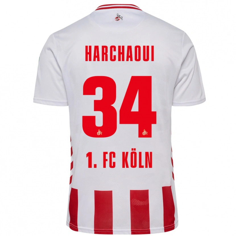 Danxen Kinder Fayssal Harchaoui #34 Weiß Rot Heimtrikot Trikot 2025/26 T-Shirt Österreich
