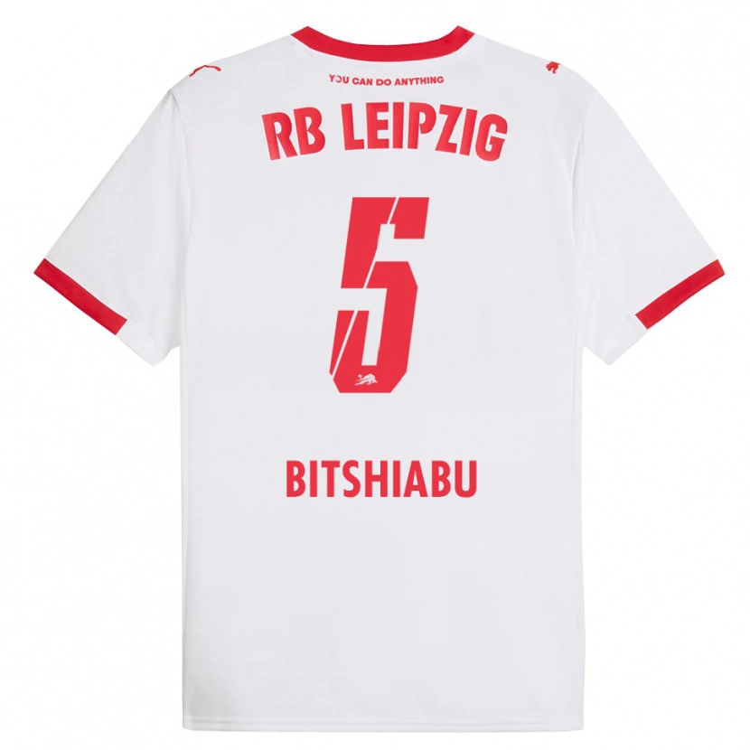 Danxen Kinder El Chadaille Bitshiabu #5 Weiß Rot Heimtrikot Trikot 2025/26 T-Shirt Österreich