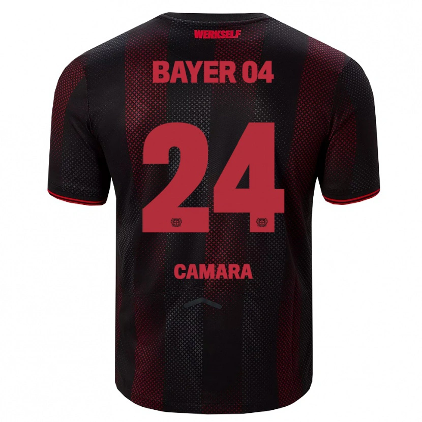 Danxen Kinder Nourdine Camara #24 Schwarz Rot Heimtrikot Trikot 2025/26 T-Shirt Österreich