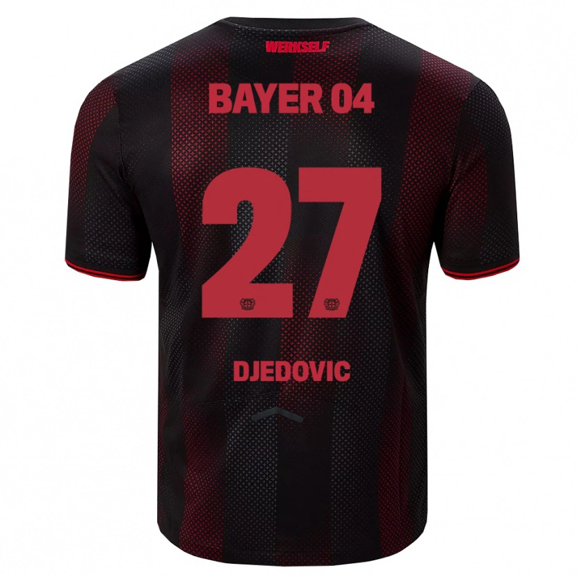 Danxen Kinder Seldin Djedovic #27 Schwarz Rot Heimtrikot Trikot 2025/26 T-Shirt Österreich