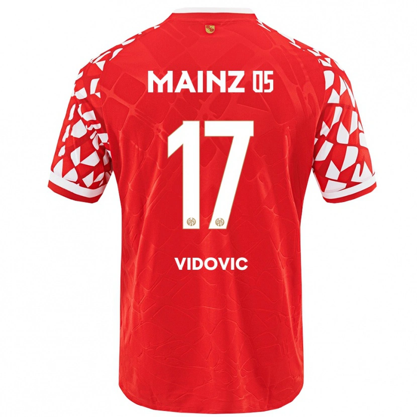 Danxen Kinder Gabriel Vidovic #17 Rot Weiß Heimtrikot Trikot 2025/26 T-Shirt Österreich