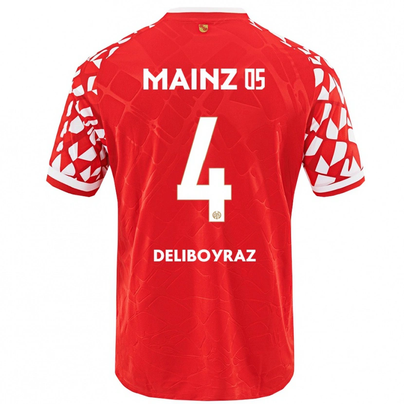 Danxen Kinder Batuhan Deliboyraz #4 Rot Weiß Heimtrikot Trikot 2025/26 T-Shirt Österreich