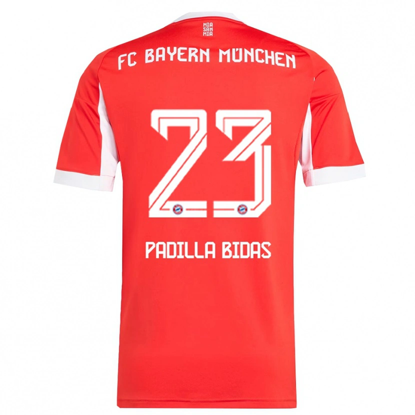 Danxen Kinder Natalia Padilla Bidas #23 Rot Weiß Heimtrikot Trikot 2025/26 T-Shirt Österreich