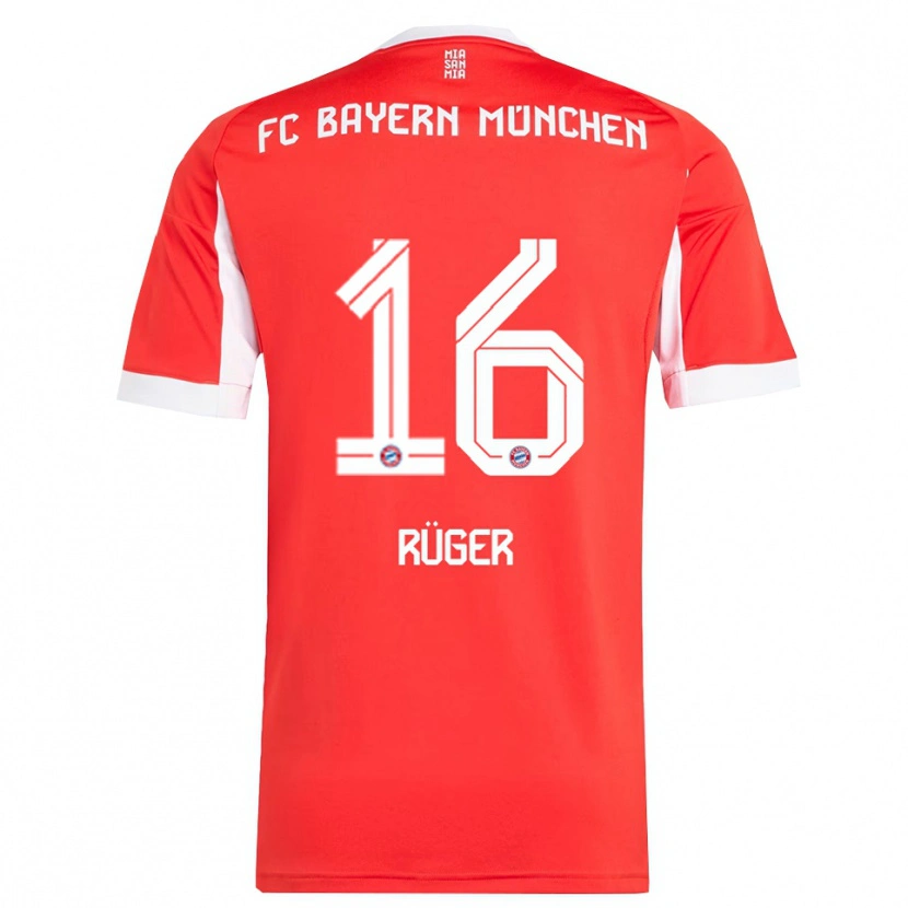 Danxen Kinder Kurt Rüger #16 Rot Weiß Heimtrikot Trikot 2025/26 T-Shirt Österreich