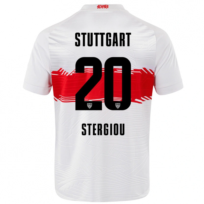 Danxen Kinder Leonidas Stergiou #20 Weiß Rot Heimtrikot Trikot 2025/26 T-Shirt Österreich