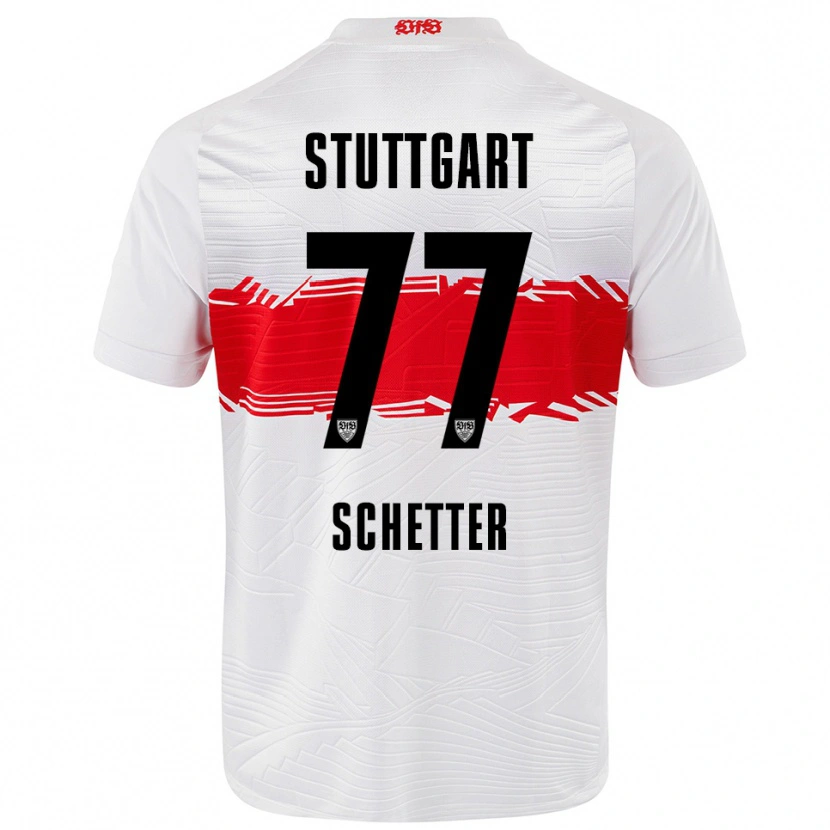 Danxen Kinder Leonie Schetter #77 Weiß Rot Heimtrikot Trikot 2025/26 T-Shirt Österreich