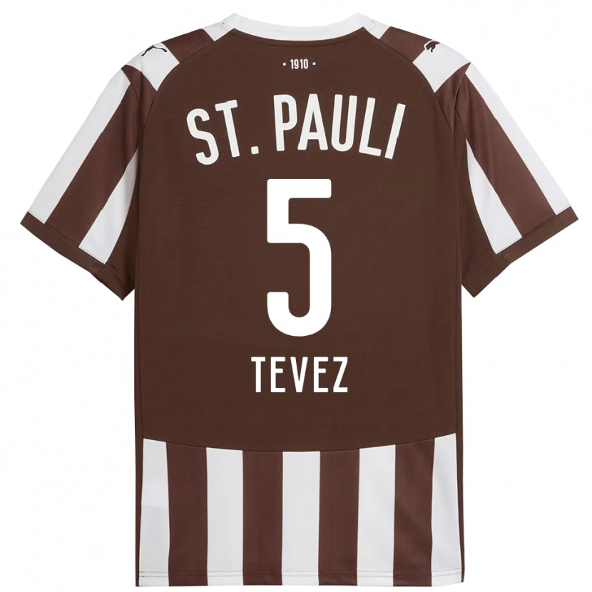 Danxen Kinder Federico Tevez #5 Kaffee Weiß Heimtrikot Trikot 2025/26 T-Shirt Österreich