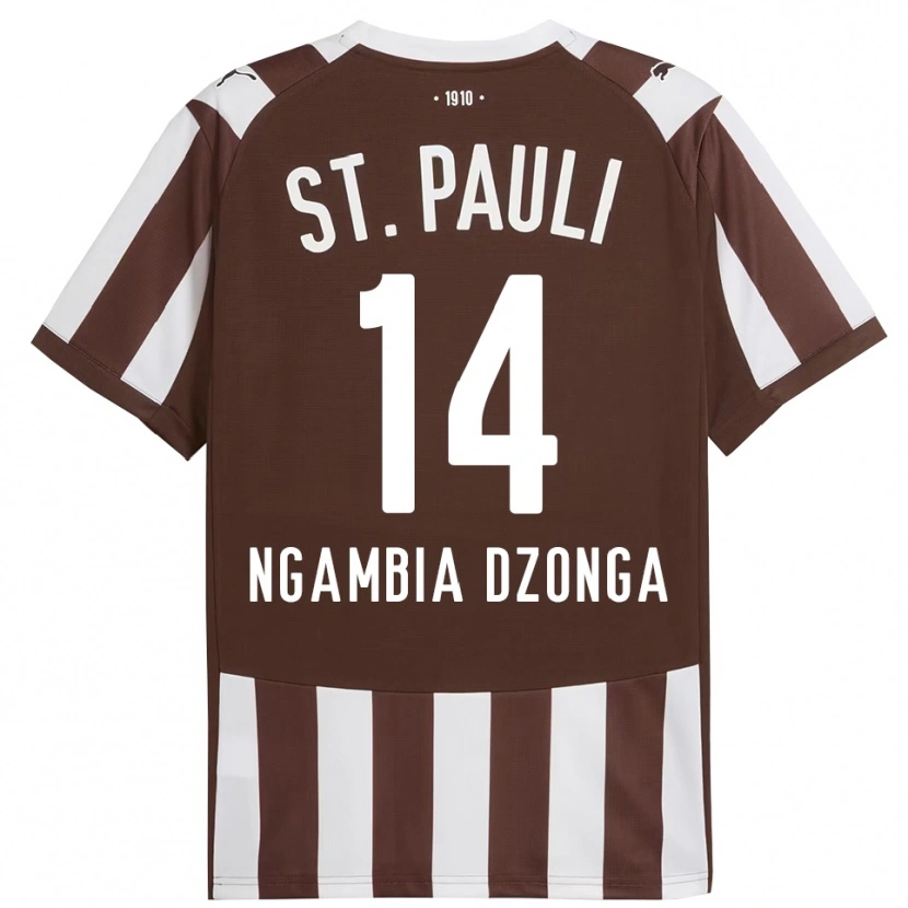 Danxen Kinder Sisco Ngambia Dzonga #14 Kaffee Weiß Heimtrikot Trikot 2025/26 T-Shirt Österreich