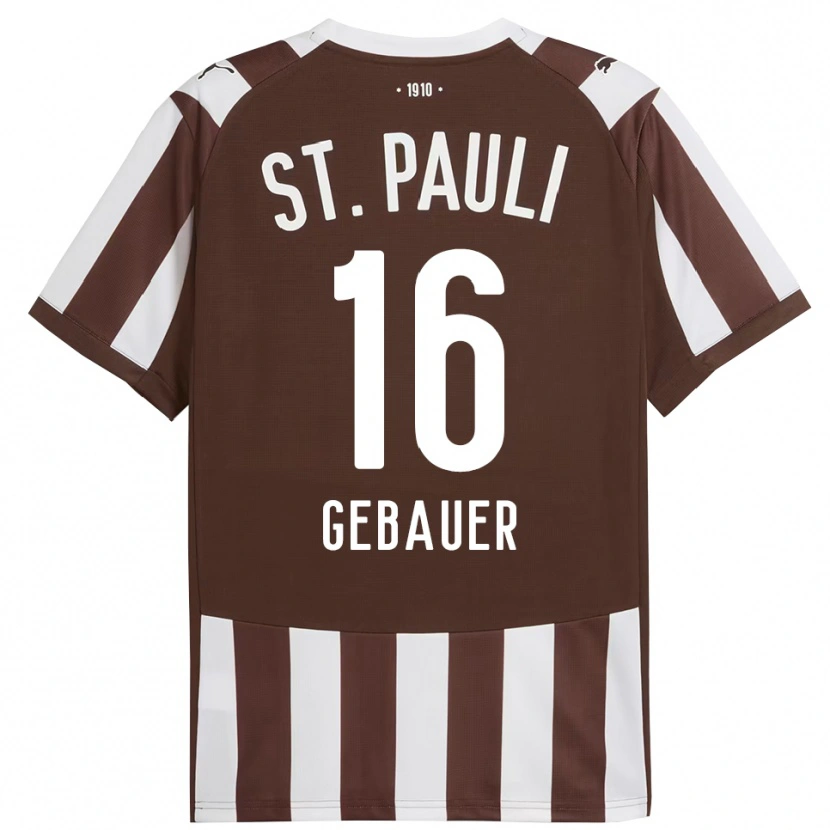 Danxen Kinder Florian Gebauer #16 Kaffee Weiß Heimtrikot Trikot 2025/26 T-Shirt Österreich