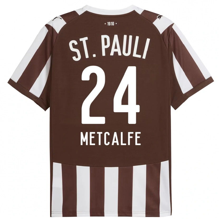 Danxen Kinder Connor Metcalfe #24 Kaffee Weiß Heimtrikot Trikot 2025/26 T-Shirt Österreich