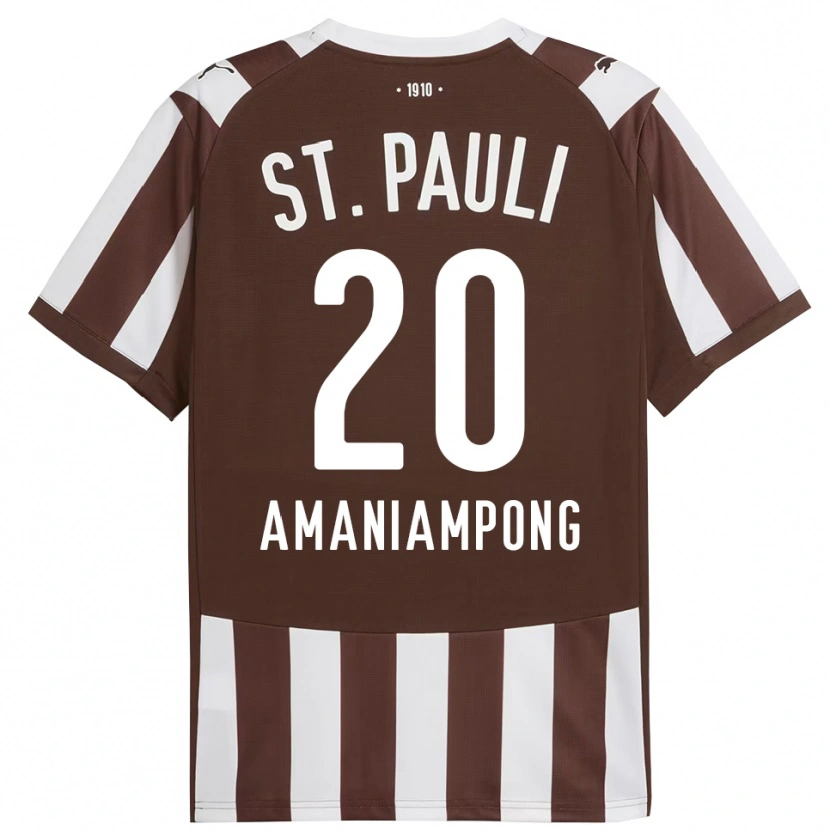 Danxen Kinder Marces Amaniampong #20 Kaffee Weiß Heimtrikot Trikot 2025/26 T-Shirt Österreich