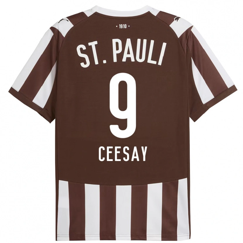 Danxen Kinder Abdoulie Ceesay #9 Kaffee Weiß Heimtrikot Trikot 2025/26 T-Shirt Österreich