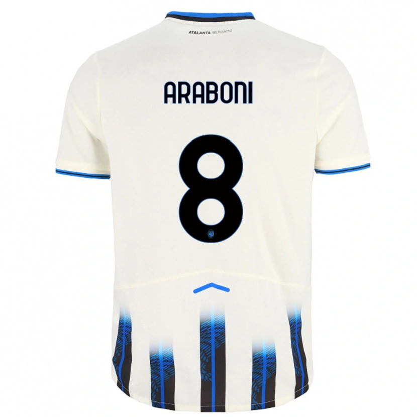 Danxen Kinder Sebastiano Araboni #8 Weiß Blau Auswärtstrikot Trikot 2025/26 T-Shirt Österreich