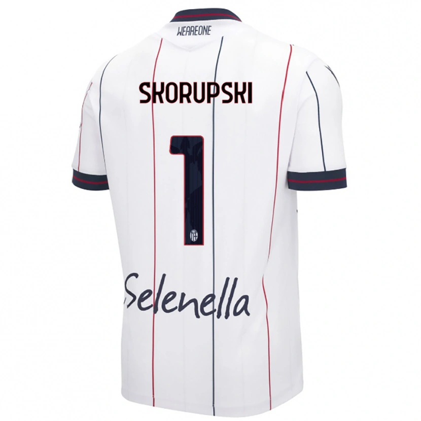 Danxen Kinder Lukasz Skorupski #1 Weiß Königsblau Auswärtstrikot Trikot 2025/26 T-Shirt Österreich