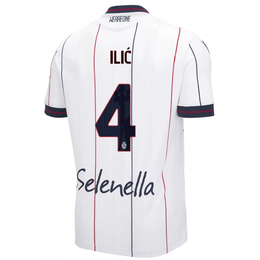 Danxen Kinder Mihajlo Ilić #4 Weiß Königsblau Auswärtstrikot Trikot 2025/26 T-Shirt Österreich