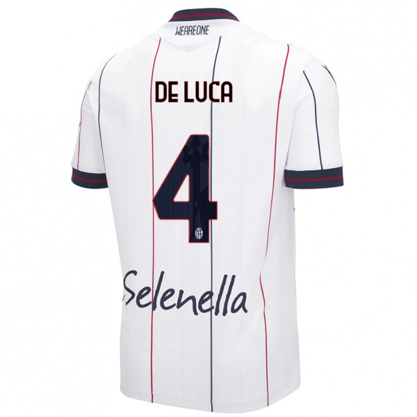 Danxen Kinder Alessandro De Luca #4 Weiß Königsblau Auswärtstrikot Trikot 2025/26 T-Shirt Österreich