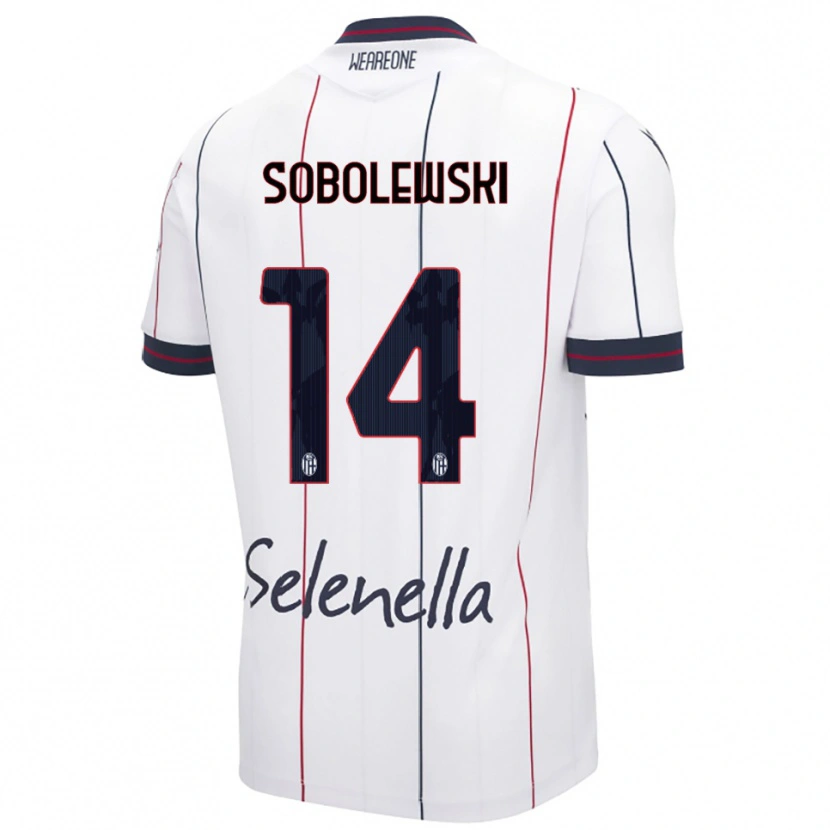 Danxen Kinder Konrad Sobolewski #14 Weiß Königsblau Auswärtstrikot Trikot 2025/26 T-Shirt Österreich