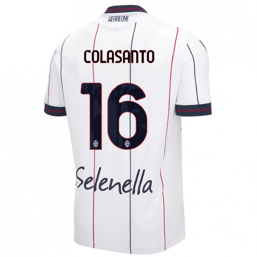 Danxen Kinder Pietro Colasanto #16 Weiß Königsblau Auswärtstrikot Trikot 2025/26 T-Shirt Österreich