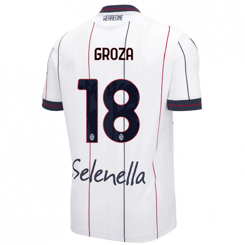Danxen Kinder Darius Groza #18 Weiß Königsblau Auswärtstrikot Trikot 2025/26 T-Shirt Österreich