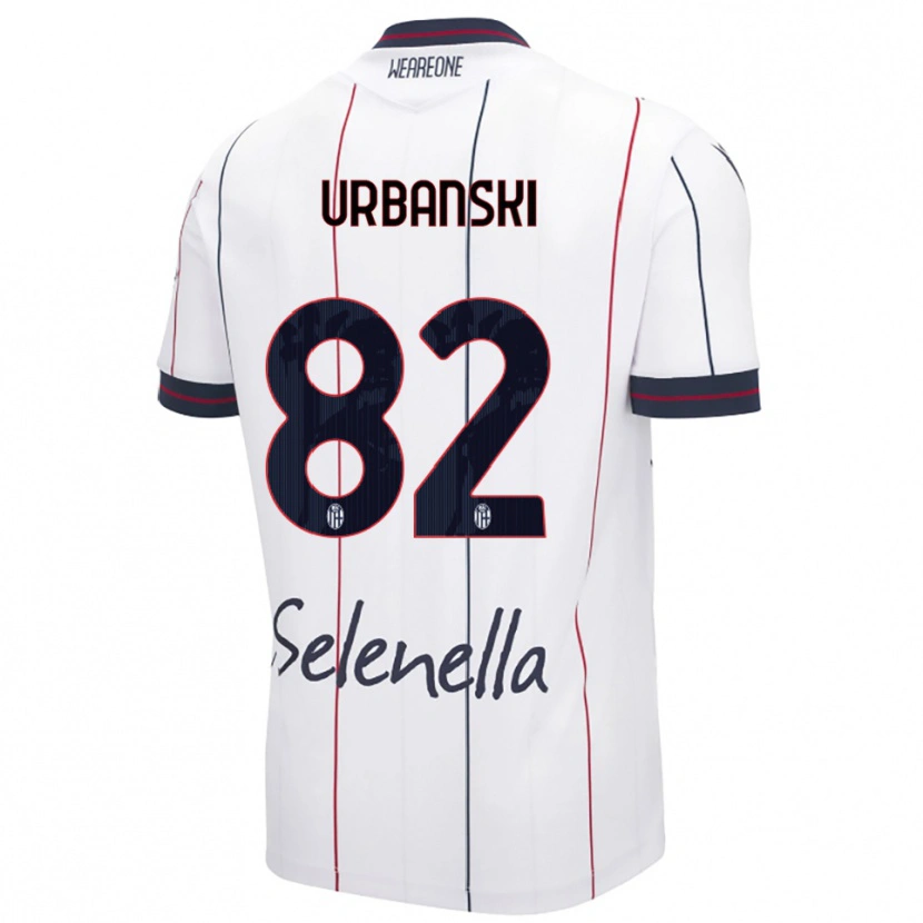 Danxen Kinder Kacper Urbanski #82 Weiß Königsblau Auswärtstrikot Trikot 2025/26 T-Shirt Österreich