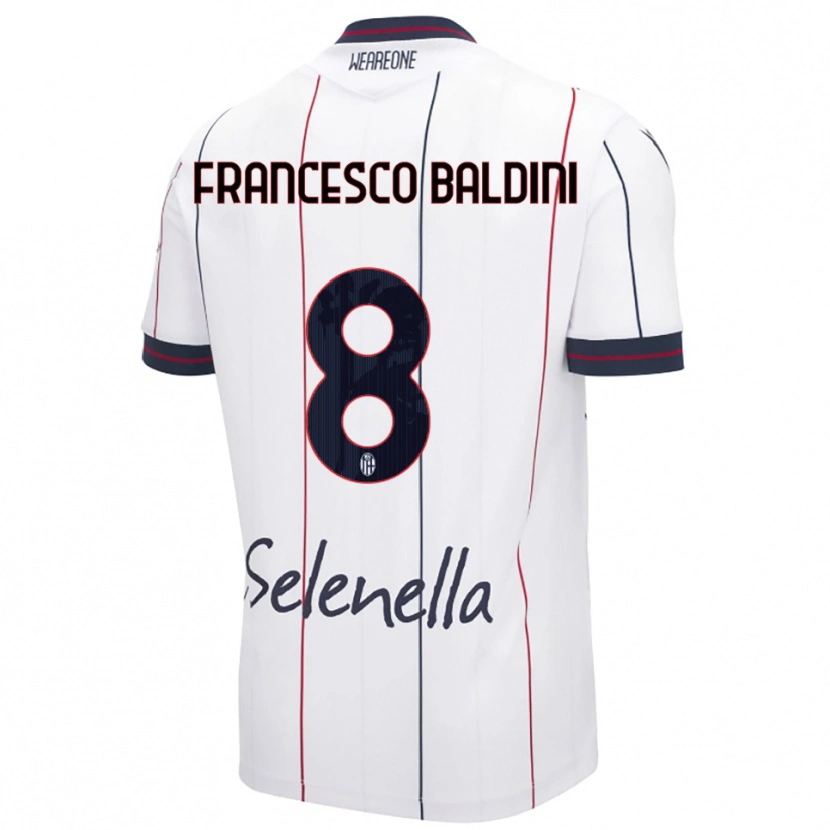 Danxen Kinder Giovanni Francesco Baldini #8 Weiß Königsblau Auswärtstrikot Trikot 2025/26 T-Shirt Österreich