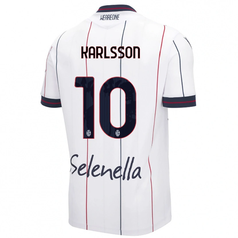 Danxen Kinder Jesper Karlsson #10 Weiß Königsblau Auswärtstrikot Trikot 2025/26 T-Shirt Österreich