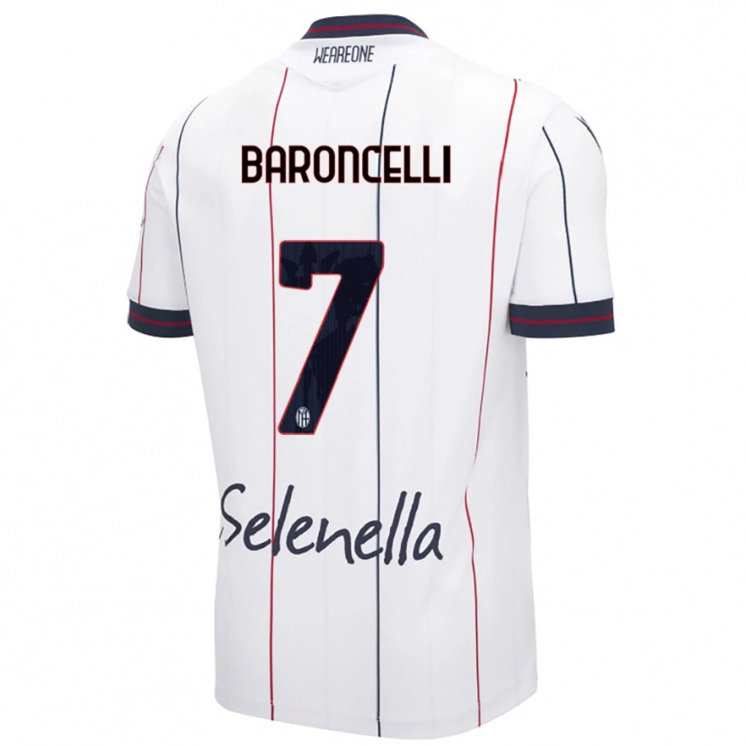 Danxen Kinder Giulio Baroncelli #7 Weiß Königsblau Auswärtstrikot Trikot 2025/26 T-Shirt Österreich