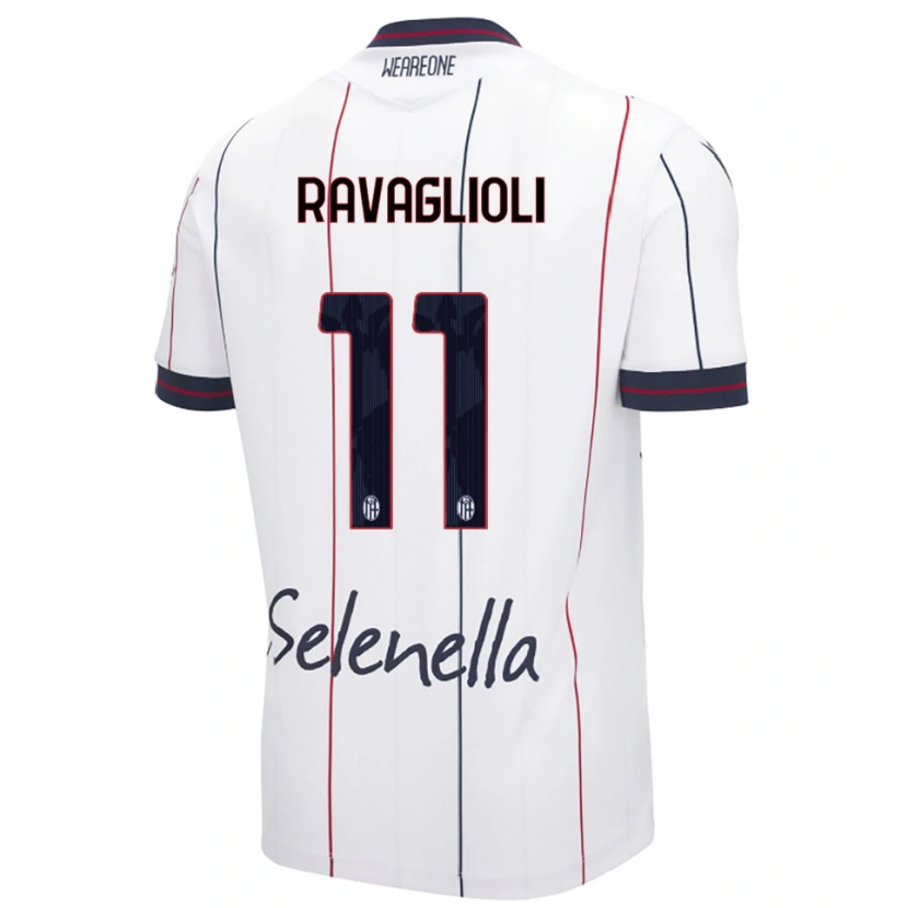 Danxen Kinder Tommaso Ravaglioli #11 Weiß Königsblau Auswärtstrikot Trikot 2025/26 T-Shirt Österreich