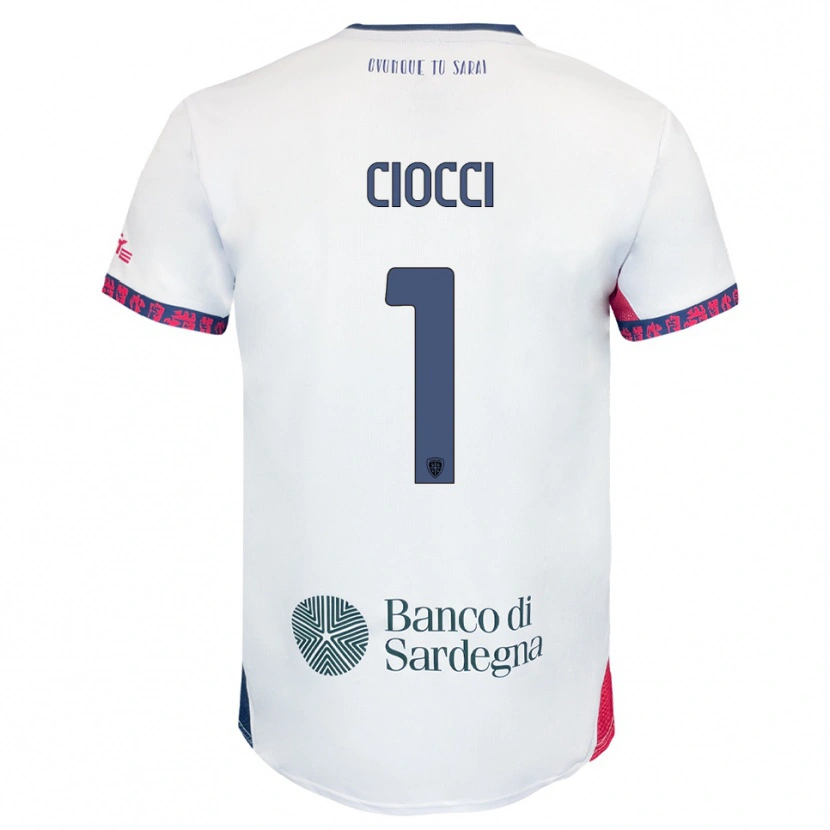 Danxen Kinder Giuseppe Ciocci #1 Weiß Marineblau Rot Auswärtstrikot Trikot 2025/26 T-Shirt Österreich