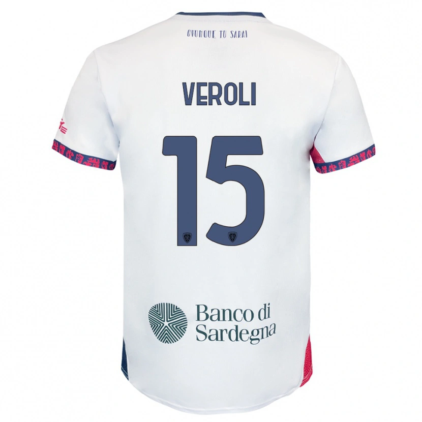 Danxen Kinder Davide Veroli #15 Weiß Marineblau Rot Auswärtstrikot Trikot 2025/26 T-Shirt Österreich