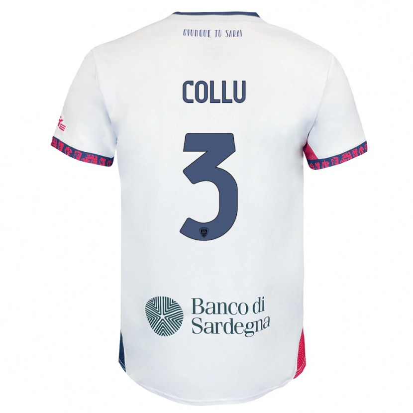 Danxen Kinder Davide Collu #3 Weiß Marineblau Rot Auswärtstrikot Trikot 2025/26 T-Shirt Österreich