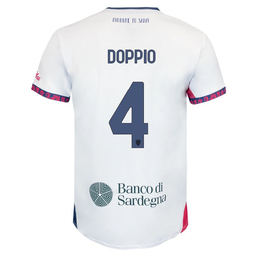 Danxen Kinder Andrea Doppio #4 Weiß Marineblau Rot Auswärtstrikot Trikot 2025/26 T-Shirt Österreich