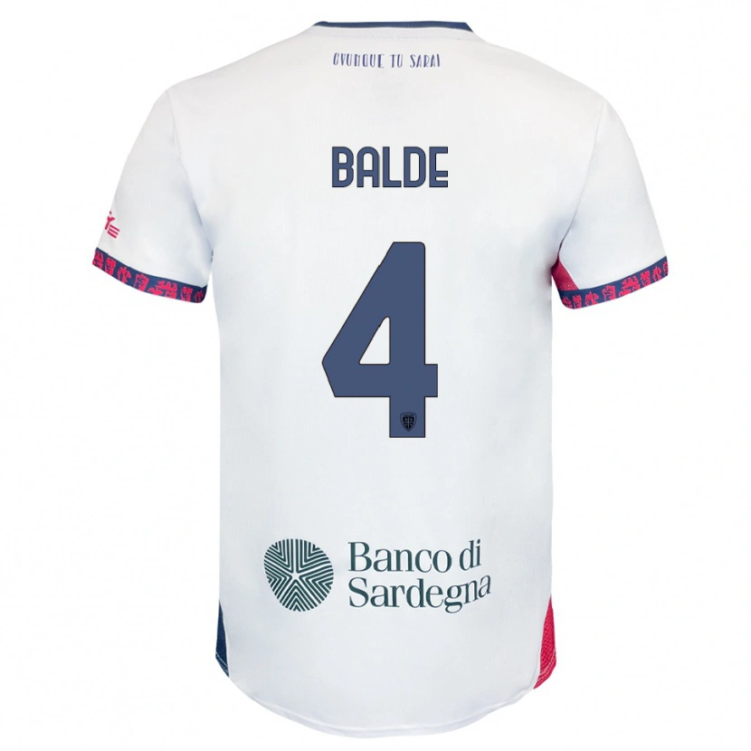 Danxen Kinder Mamadou Balde #4 Weiß Marineblau Rot Auswärtstrikot Trikot 2025/26 T-Shirt Österreich