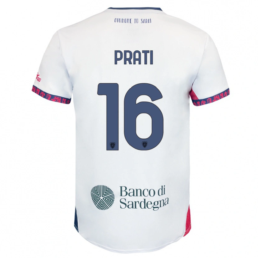 Danxen Kinder Matteo Prati #16 Weiß Marineblau Rot Auswärtstrikot Trikot 2025/26 T-Shirt Österreich