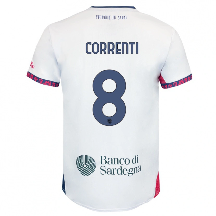 Danxen Kinder Gabriele Correnti #8 Weiß Marineblau Rot Auswärtstrikot Trikot 2025/26 T-Shirt Österreich