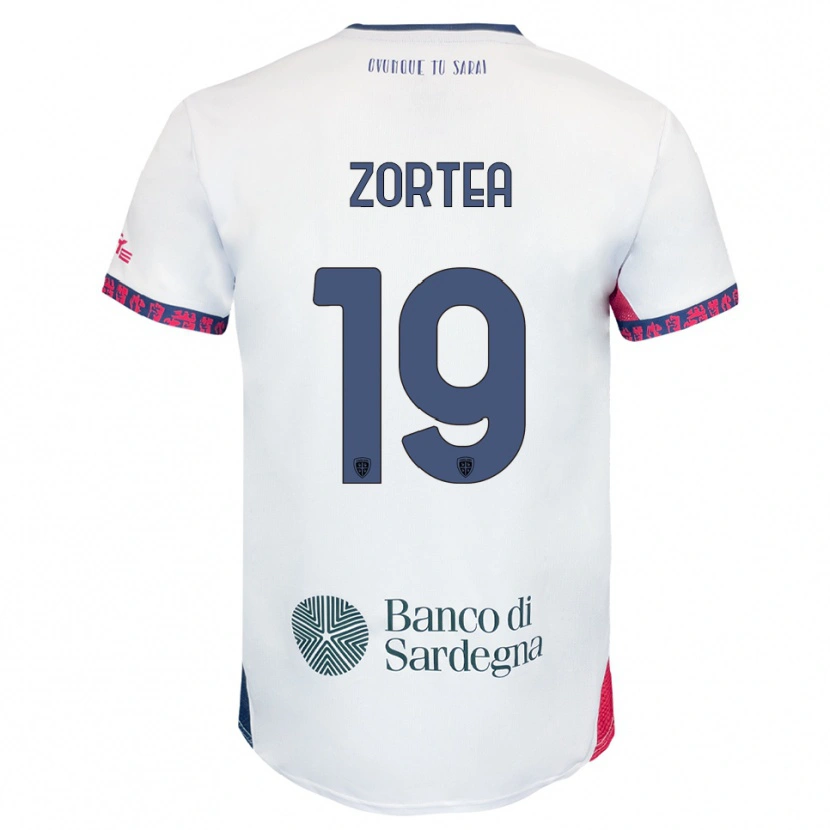 Danxen Kinder Nadir Zortea #19 Weiß Marineblau Rot Auswärtstrikot Trikot 2025/26 T-Shirt Österreich