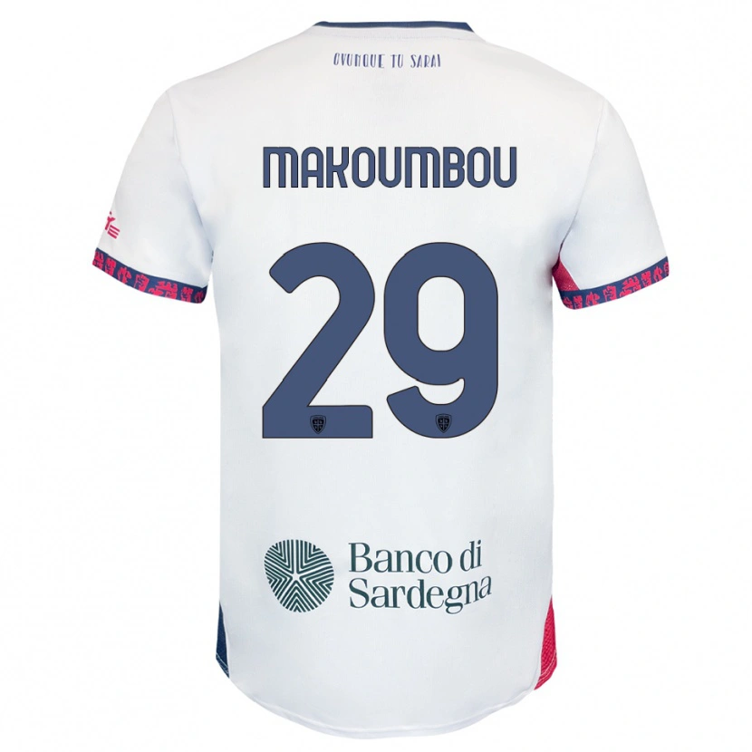 Danxen Kinder Antoine Makoumbou #29 Weiß Marineblau Rot Auswärtstrikot Trikot 2025/26 T-Shirt Österreich
