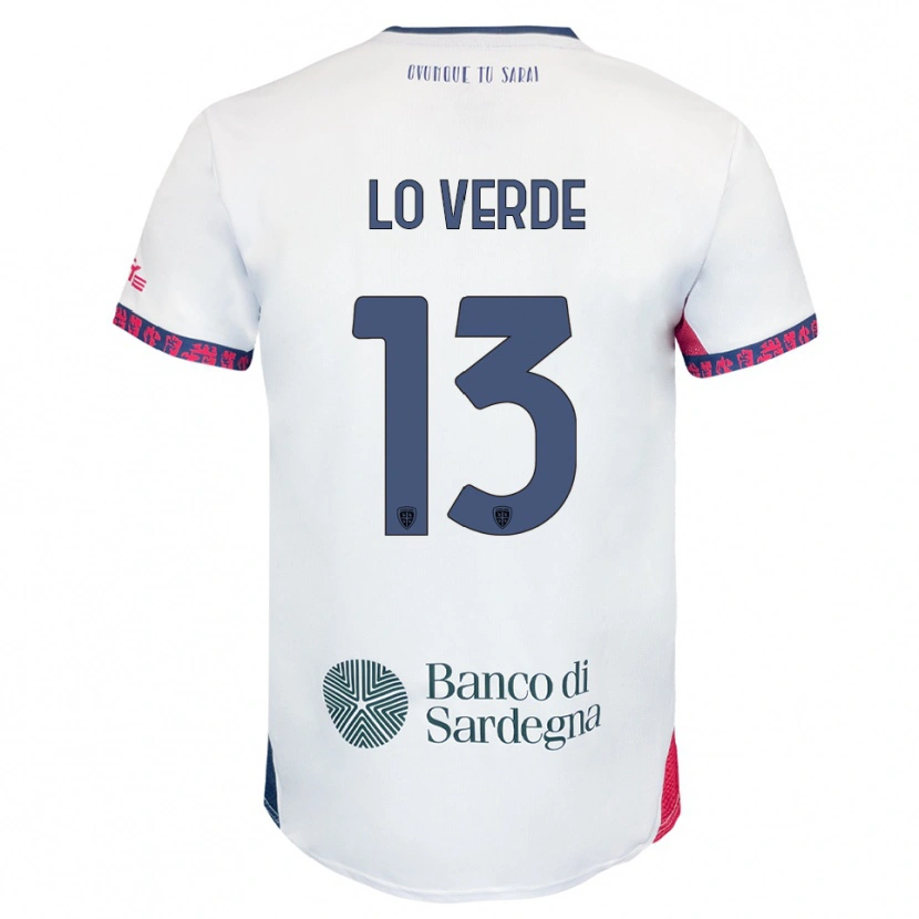 Danxen Kinder Giuseppe Lo Verde #13 Weiß Marineblau Rot Auswärtstrikot Trikot 2025/26 T-Shirt Österreich